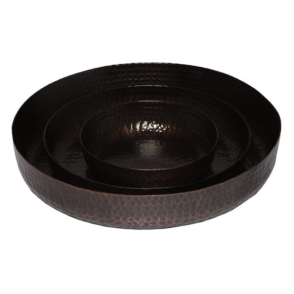 Melange Home Decor Rustic Collection, Set Of 3 Round Platters 6", 9