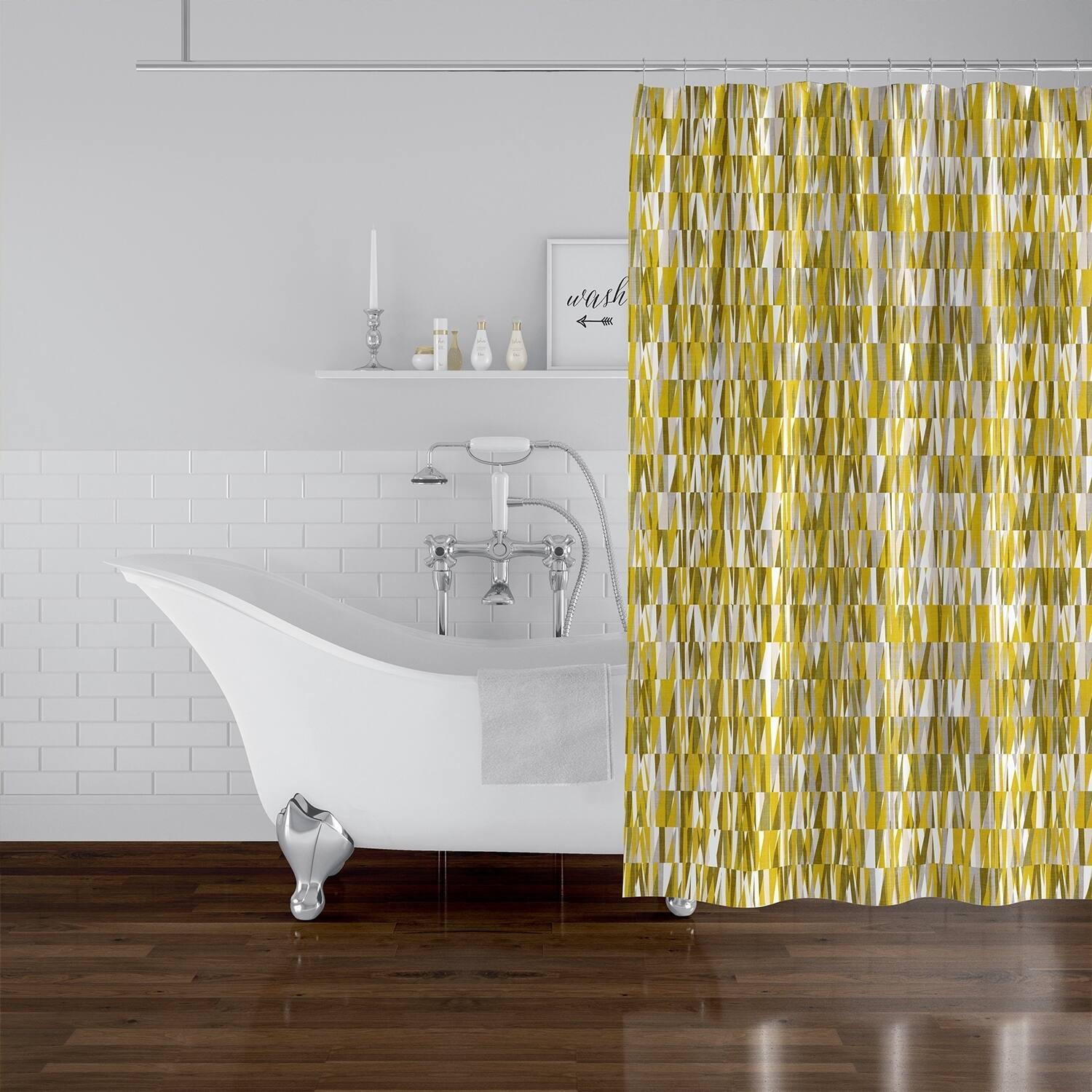 WEXLER GEO MUSTARD Shower Curtain By Kavka Designs - Bed Bath & Beyond ...