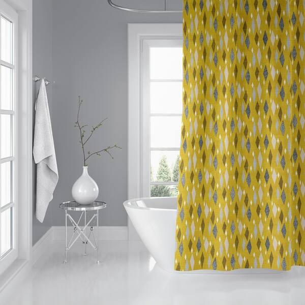 DANISH DIAMOND MUSTARD Shower Curtain By Kavka Designs Bed Bath & Beyond 30497498