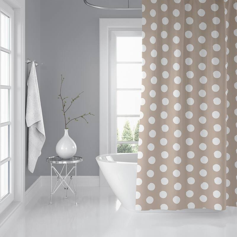 BIG POLKA DOTS TAN Shower Curtain By Kavka Designs