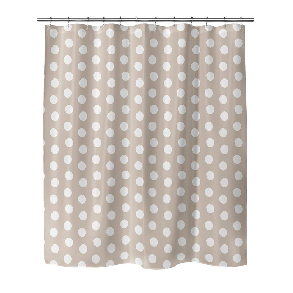 BIG POLKA DOTS TAN Shower Curtain By Kavka Designs