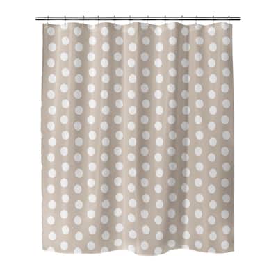 BIG POLKA DOTS TAN Shower Curtain by Kavka Designs