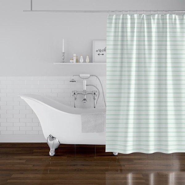 Mint and best sale grey shower curtain