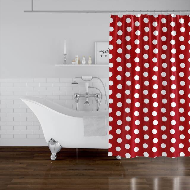 BIG POLKA DOTS RED Shower Curtain by Kavka Designs