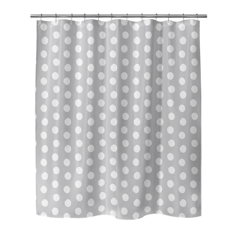 BIG POLKA DOTS LIGHT GREY Shower Curtain By Kavka Designs On Sale