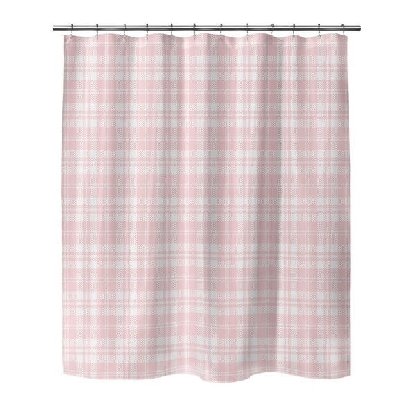 COZY PLAID BABY PINK Shower Curtain By Kavka Designs Bed Bath