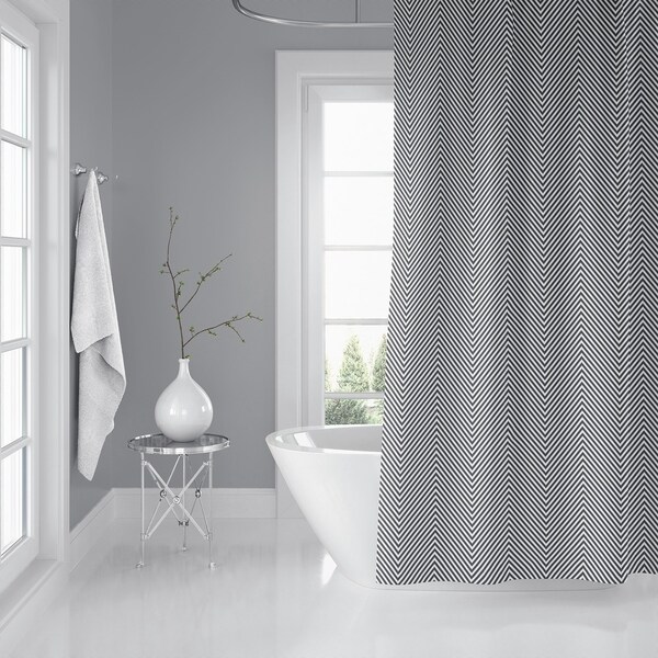 dark grey shower curtain