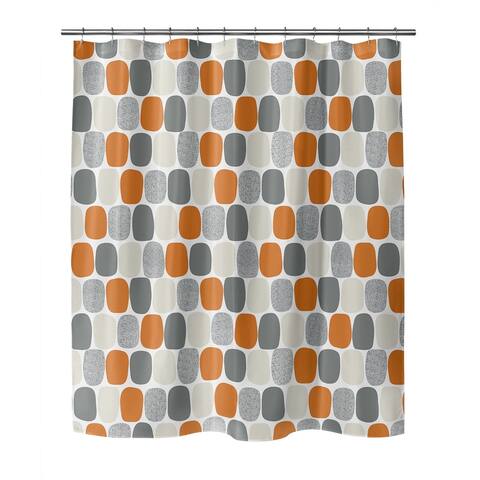 MID CENTURY OVALS ORANGE Shower Curtain by Kavka Designs