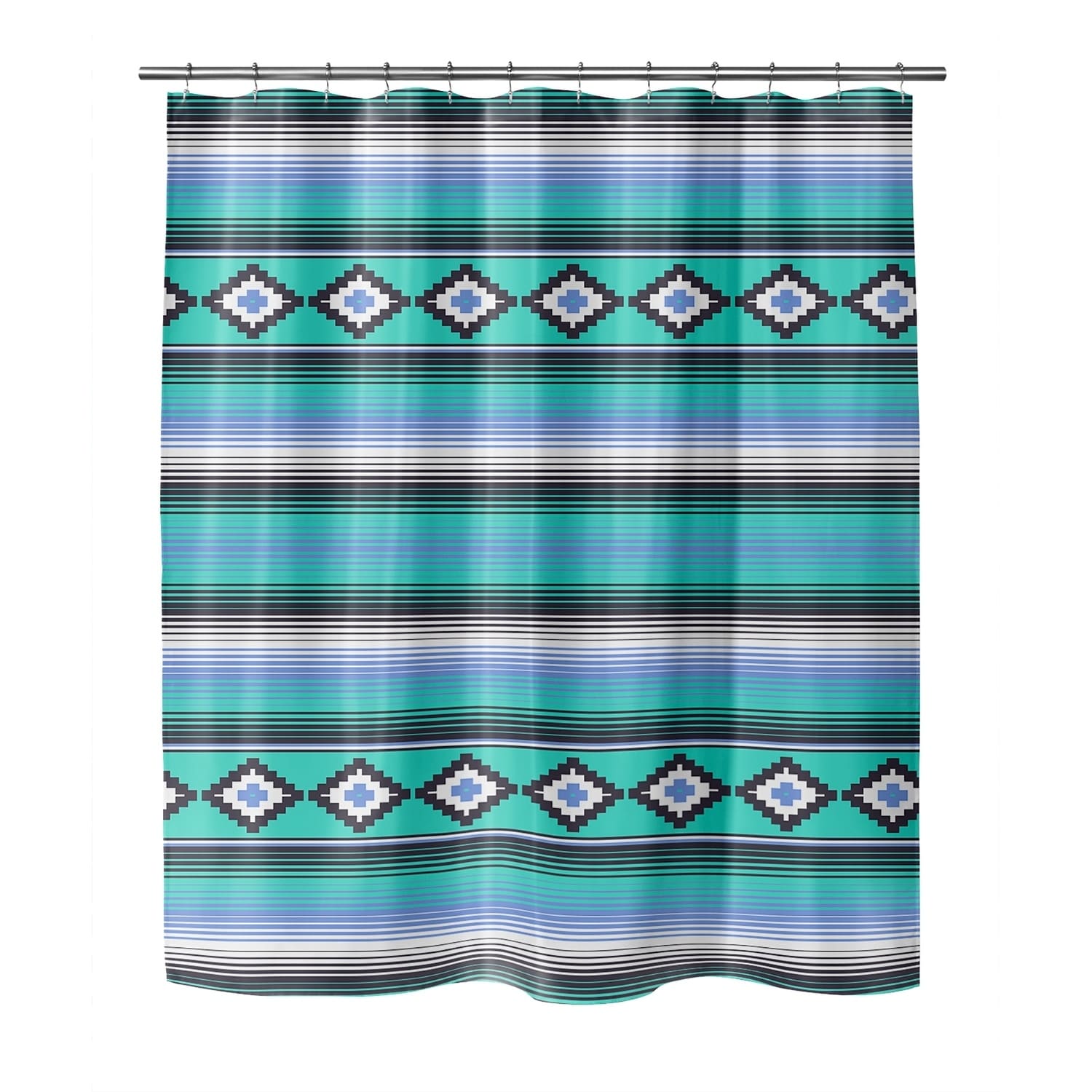 Shop Modern Serape Teal Shower Curtain By Kavka Designs Overstock 30497620