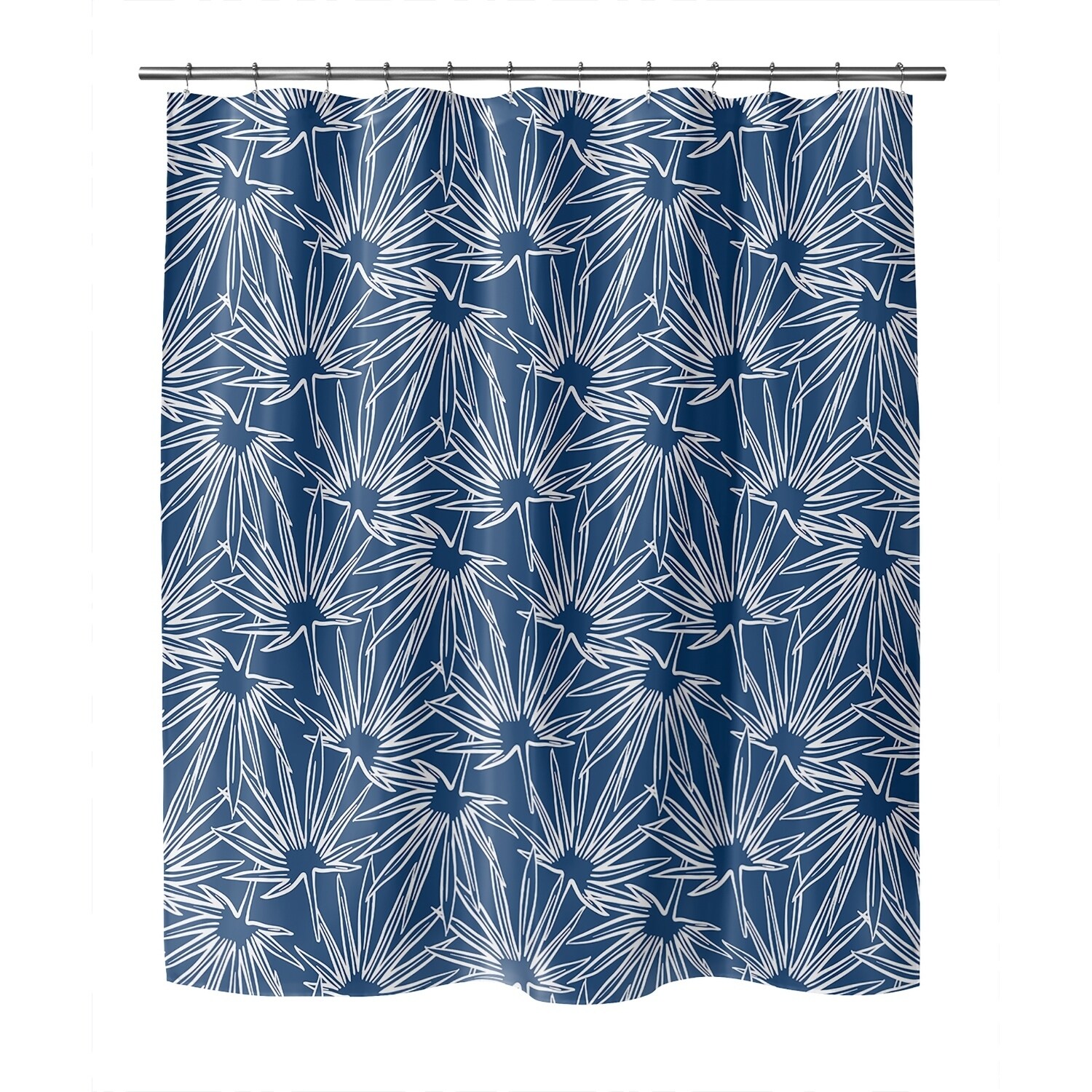 navy and teal shower curtain