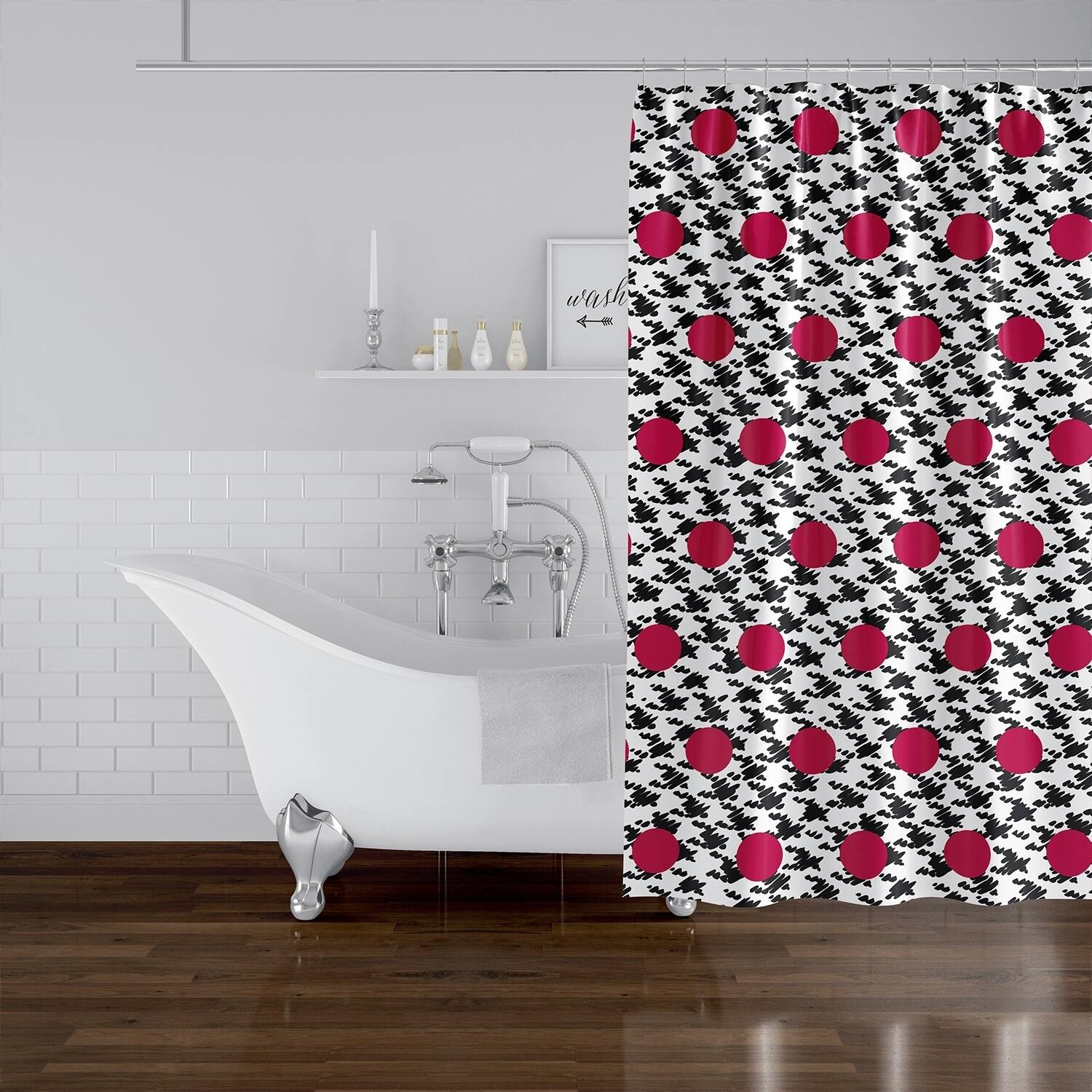 HARRIS BLACK AND RED Shower Curtain By Kavka Designs Bed Bath