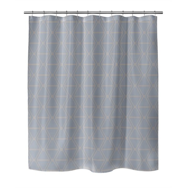 blue gold shower curtain
