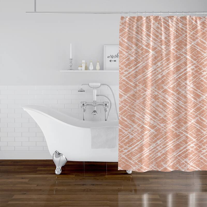 WATERCOLOR CRISS CROSS ORANGE Shower Curtain By Kavka Designs - Bed ...