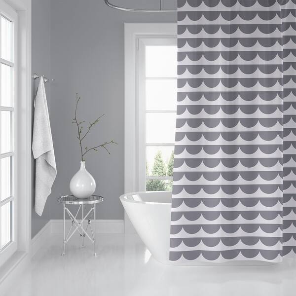 MID CENTURY SCALLOP GREY Shower Curtain By Kavka Designs - Bed Bath &  Beyond - 30499971