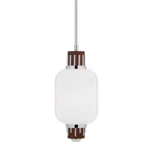 Peekskill 24-inch Polished Nickel Pendant, Opal Matte Glass