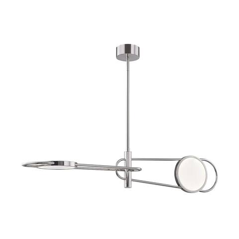 Valeri 2-light Burnished Nickel Pendant, Off White Alabaster