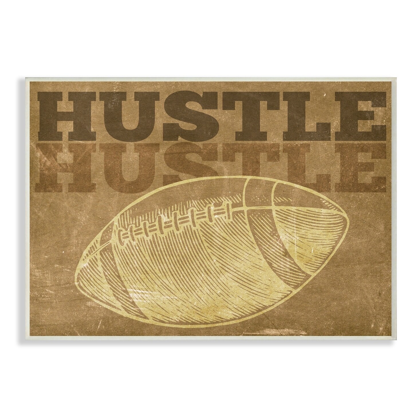 Shop Stupell Industries Hustle Football Vintage Sports Sepia