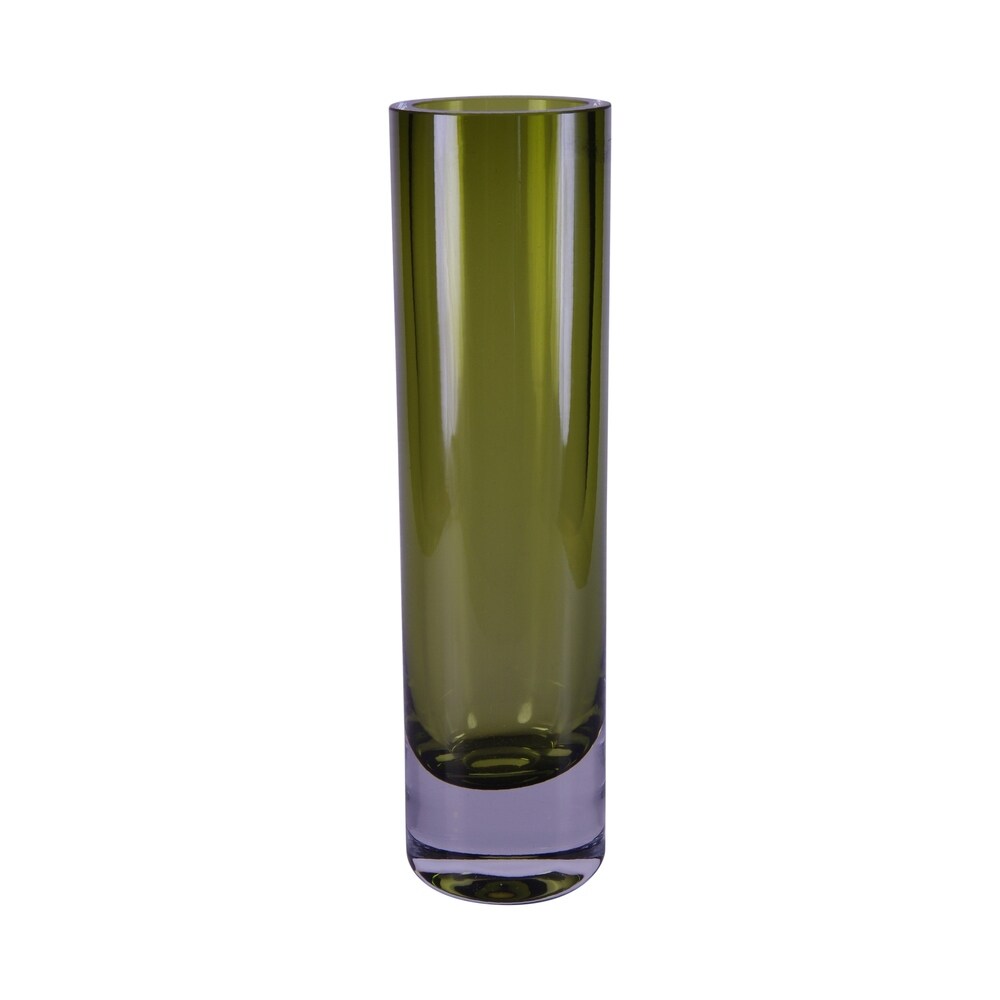Gold Yellow 7.75 tall Short Glass Bud Vase