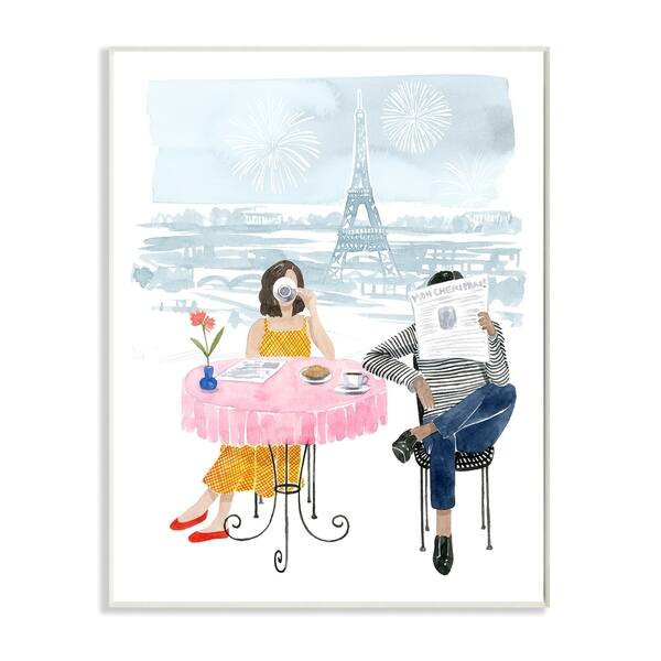 Shop Stupell Industries Paris Coffee Cafe Pink Blue Watercolor