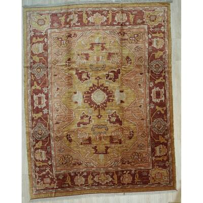 Gold Traditional Oushak Rug, 9'2 x 12' x 2 - 9'2 x 12' x 2