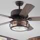 preview thumbnail 1 of 4, Carbon Loft Kjirsten Rustic Bronze 52-inch 5-blade Lighted Ceiling Fan with Caged Drum Shade (Includes Remote)