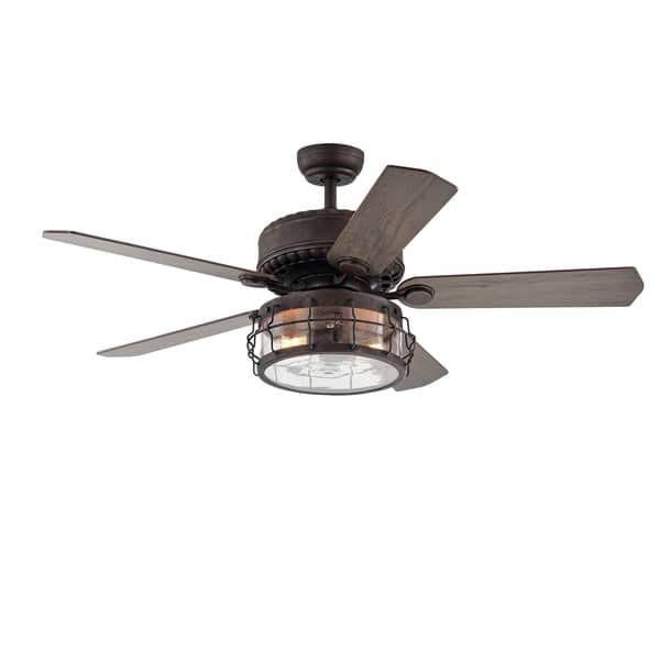 Shop Bobet Rustic Bronze 52 Inch 5 Blade Lighted Ceiling Fan