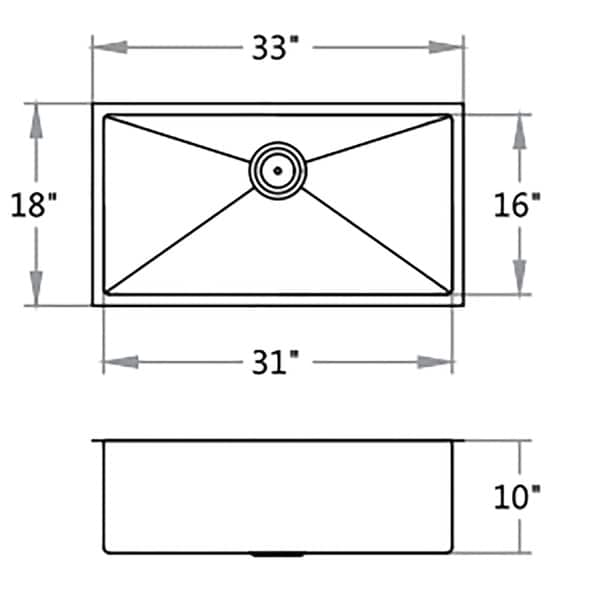 CB HOME PRO Undermount Single Bowl Stainless Steel Kitchen Sink Set ...