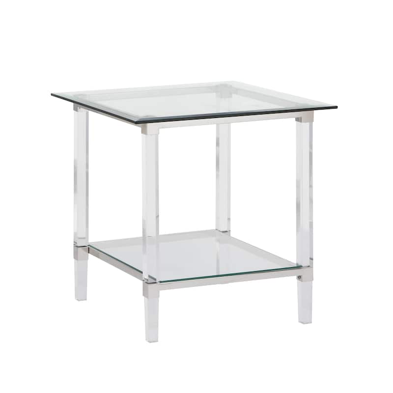 Best Quality Furniture Coffee, End, and Console Tables with Clear Glass Top and Acrylic Legs