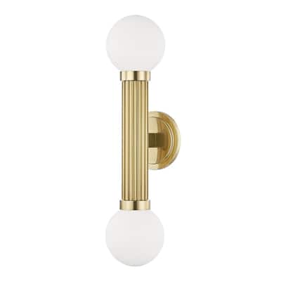 Reade 2-light Aged Brass Wall Sconce