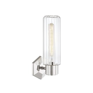 Roebling 1-light Polished Nickel Wall Sconce, Clear Glass