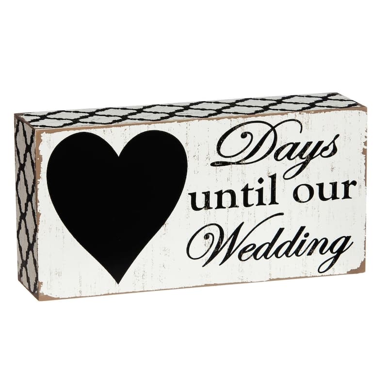 8-inch x 4-inch Days Until Our Wedding Chalkboard Plock