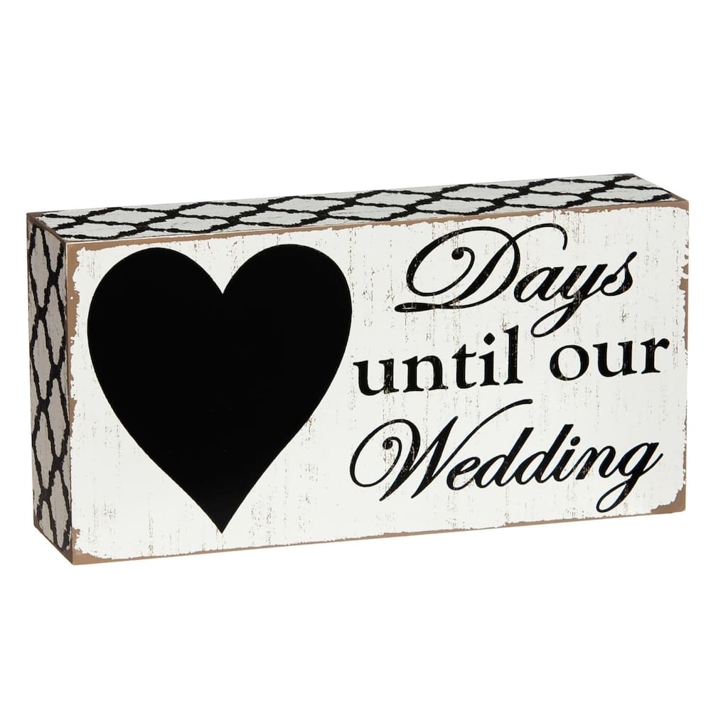 8-inch x 4-inch Days Until Our Wedding Chalkboard Plock