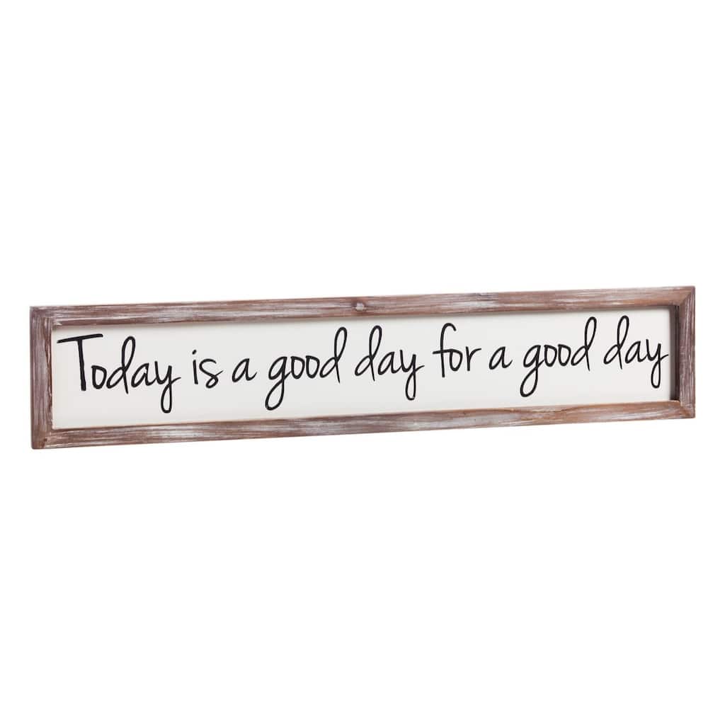 30-inch x 6-inch Today is a Good Day Wooden Wall Art