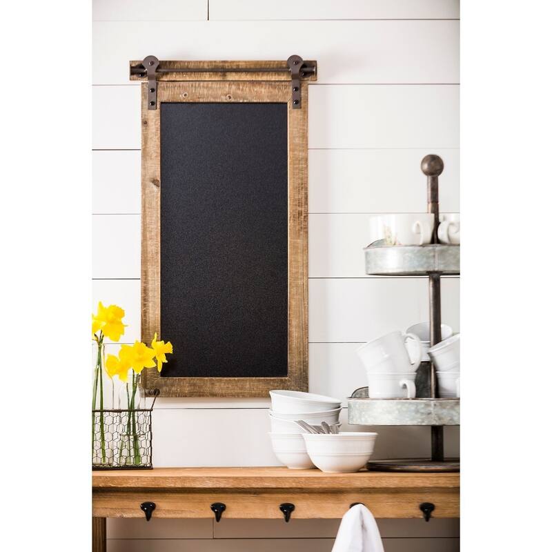 16-inch x 29-inch Wood and Metal Framed Chalkboard