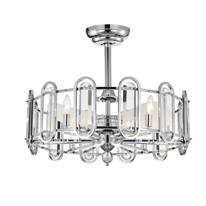 Silver Orchid Harlow Chrome 26-inch 3 Blade Ceiling Fan Chandelier