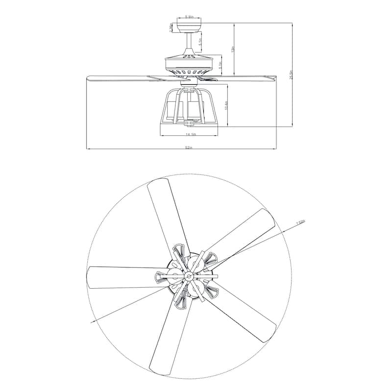 Copper Grove Uongbi 52-inch 5-blade Ceiling Fan
