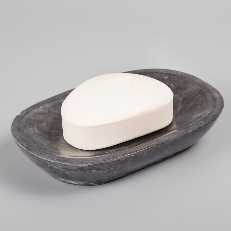 Creative Home Charcoal Marble Soap Dish, Soap Tray, Soap Holder - Gray - N/A