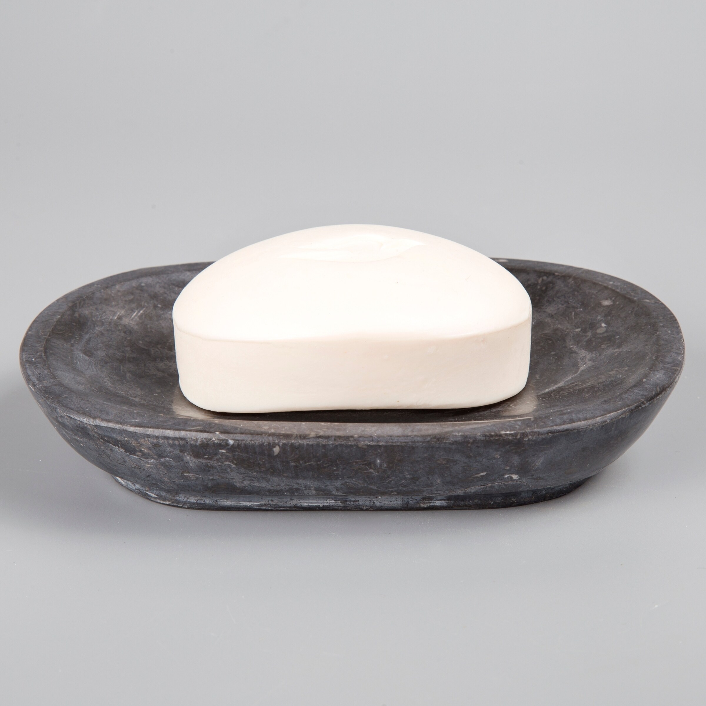 Creative Home Spa Collection Natural Black Marble Round Soap Dish