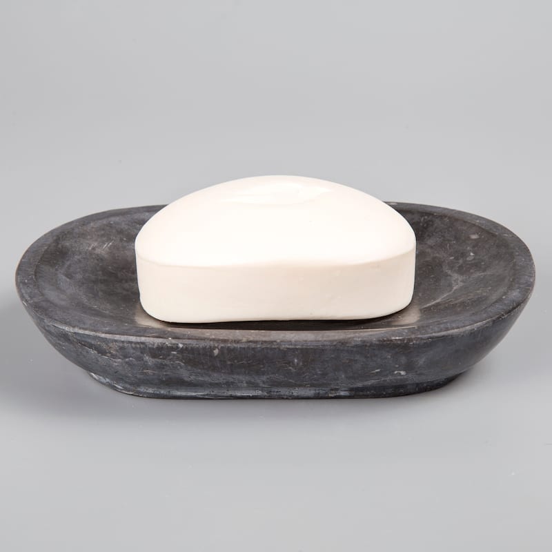 Creative Home Charcoal Marble Soap Dish, Soap Tray, Soap Holder - Gray - N/A