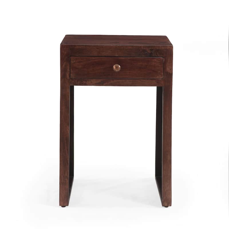 Overton Traditional Handcrafted Mango Wood Bedside Table by Christopher Knight Home - 18.00" W x 13.00" D x 27.25" H