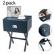 Night Stand Set of 2 for Bedroom ,Black End Table with Bin Drawer - Thumbnail 4