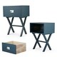 Night Stand Set of 2 for Bedroom ,Black End Table with Bin Drawer - Thumbnail 2