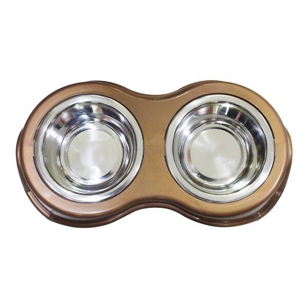 Dog Feeder Bowls Gold Large 8.5 Set of 2