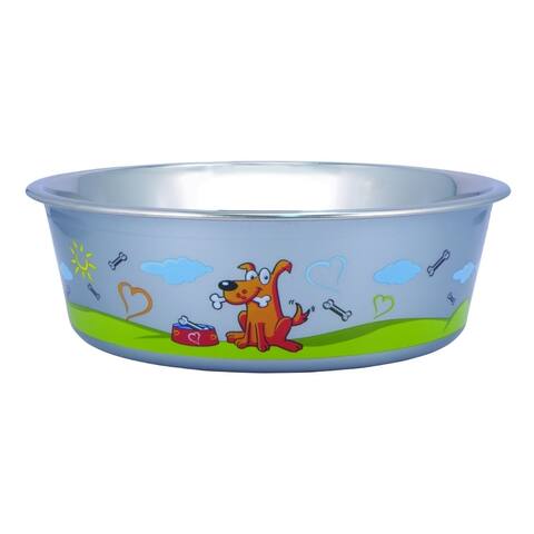 Multi Print Stainless Steel Dog Bowl by Bella N Chaser-Set of 6