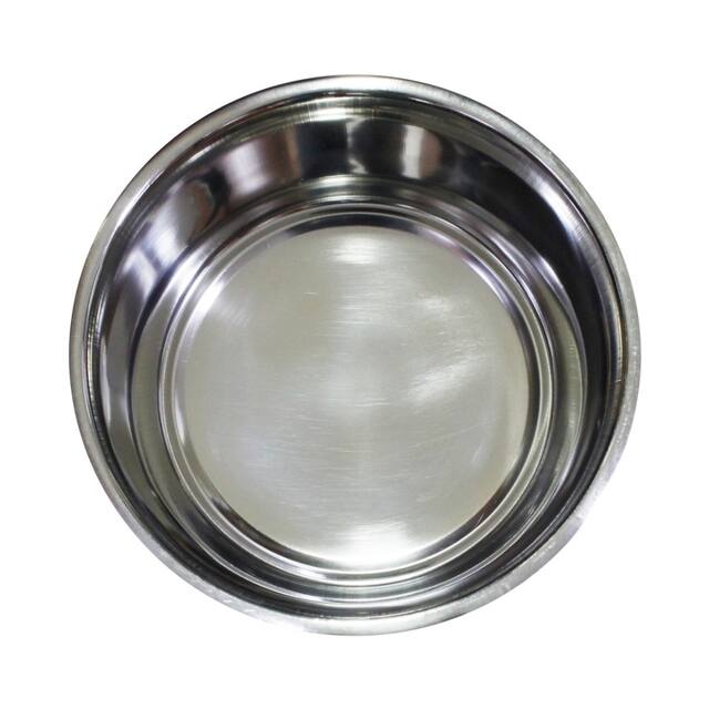 Stainless Steel Pet Bowl with Anti Skid Rubber Base and Dog Design, Gray and Pink-Set of 6