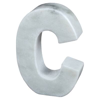 Creative Home Off-White Marble Letter C Bookend, Paper Weight