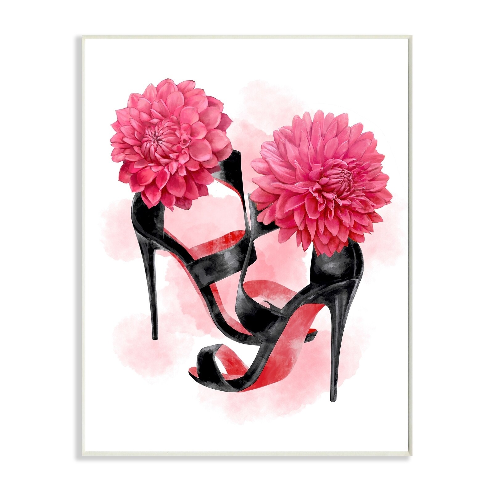 Stupell Industries Chic Pink Bow Shoes Glam Fashion Bookstack