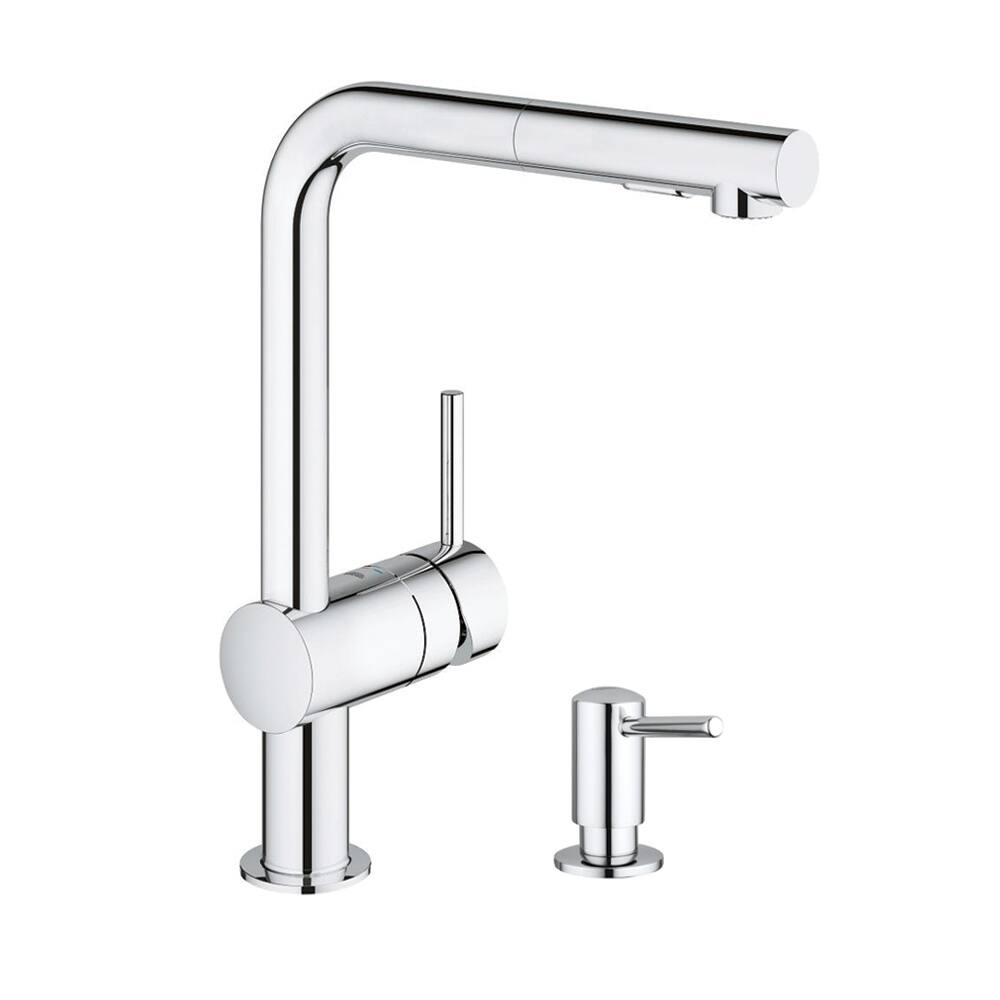 Grohe Minta Pull-Out Kitchen Faucet with Soap Dispenser