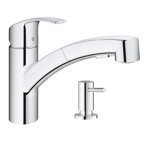 Grohe Eurosmart Pull-Out Kitchen Faucet with Soap Dispenser. Opens flyout.