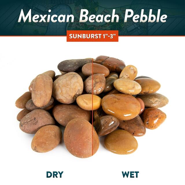 Mexican Beach Smooth Round Pebbles (20 lbs.)